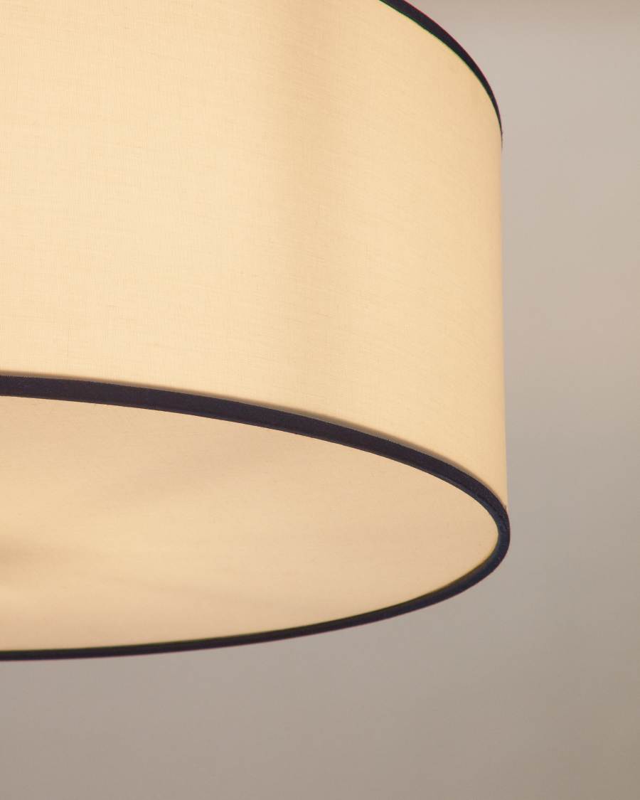 Binisalem ceiling lamp shade in white and blue, Ø 50 cm