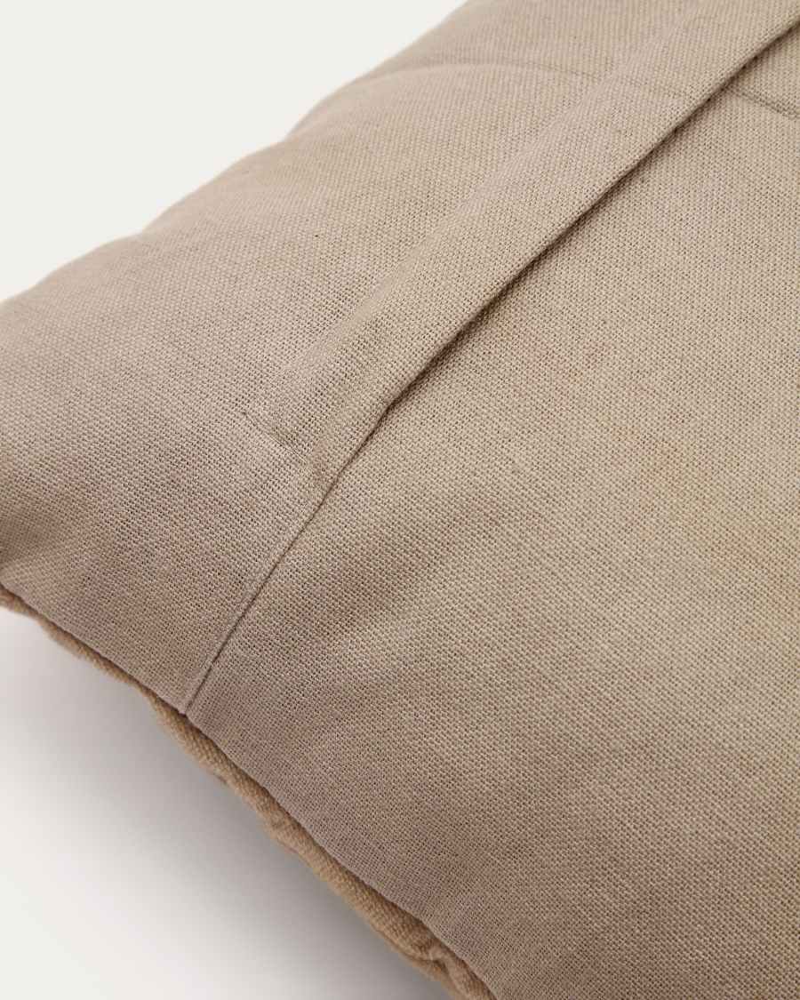 Housse coussin Merry 100% coton velours gris détail surpiqûre de lurex doré 30 x 50 cm