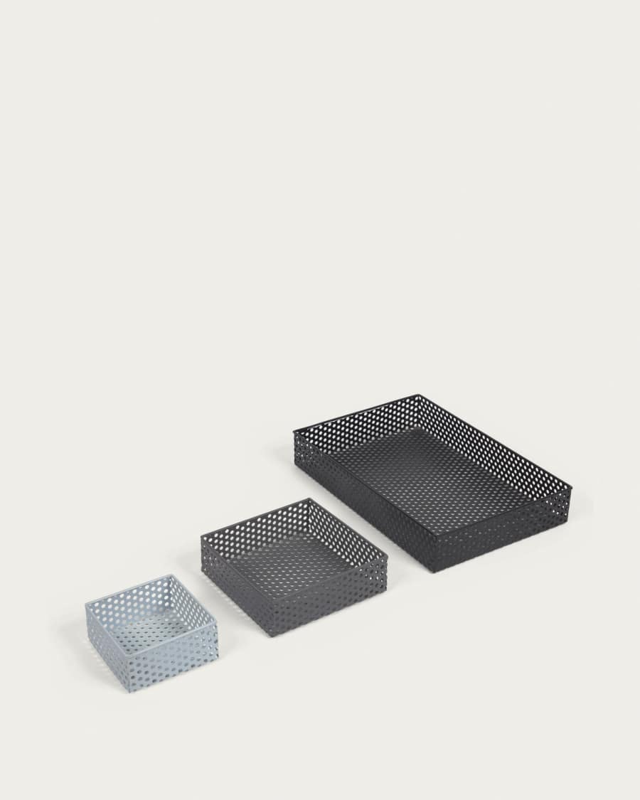 Jeannie set of 3 desk organisers in multicoloured metal