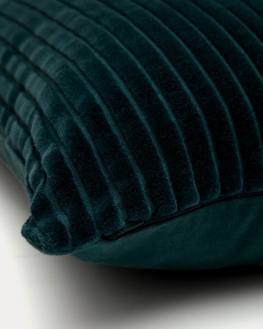 Cadenet Kissenhülle 100% Baumwolle Cord dunkelgrün 45 x 45 cm