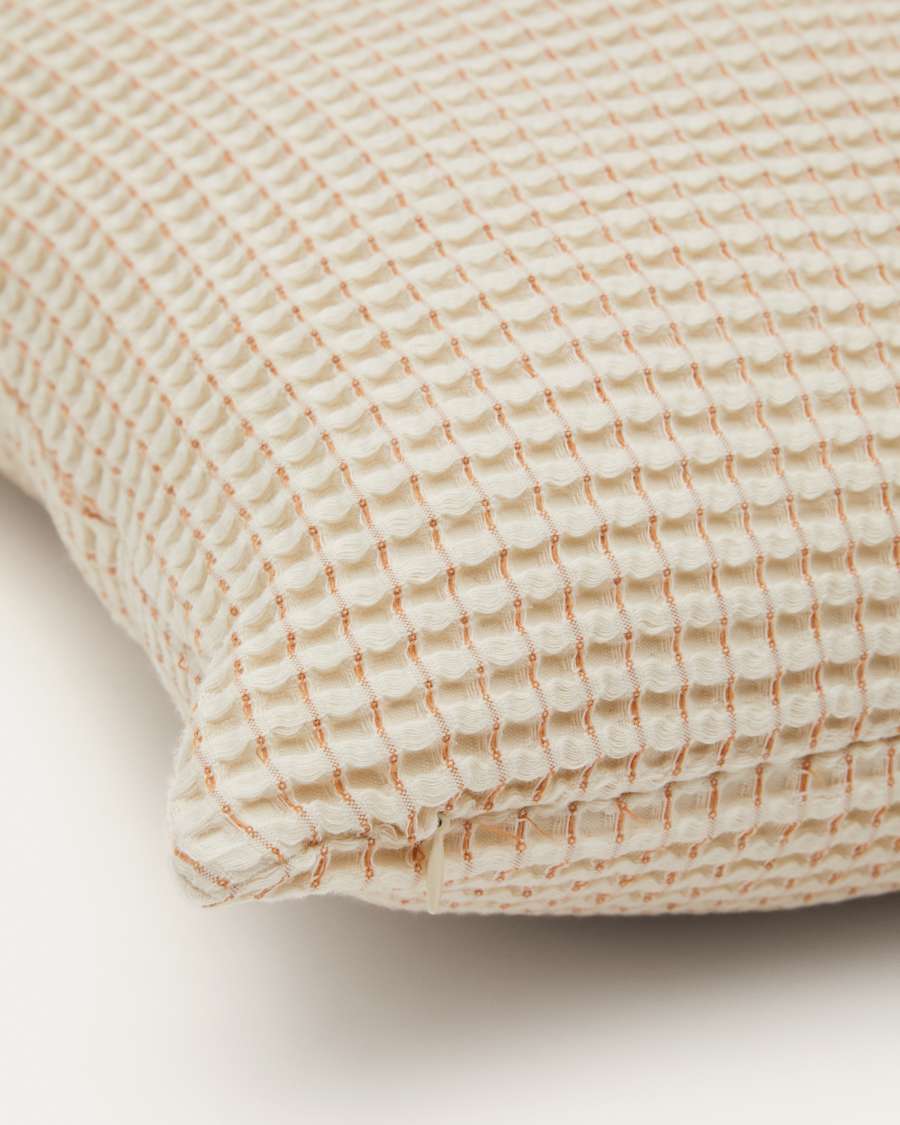 Senara set of 2 ecru cotton cushion covers with beige structure 50 x 50 cm