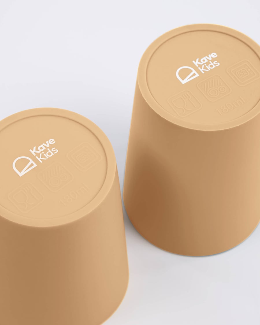 Set Epiphany di 2 bicchieri in silicone beige