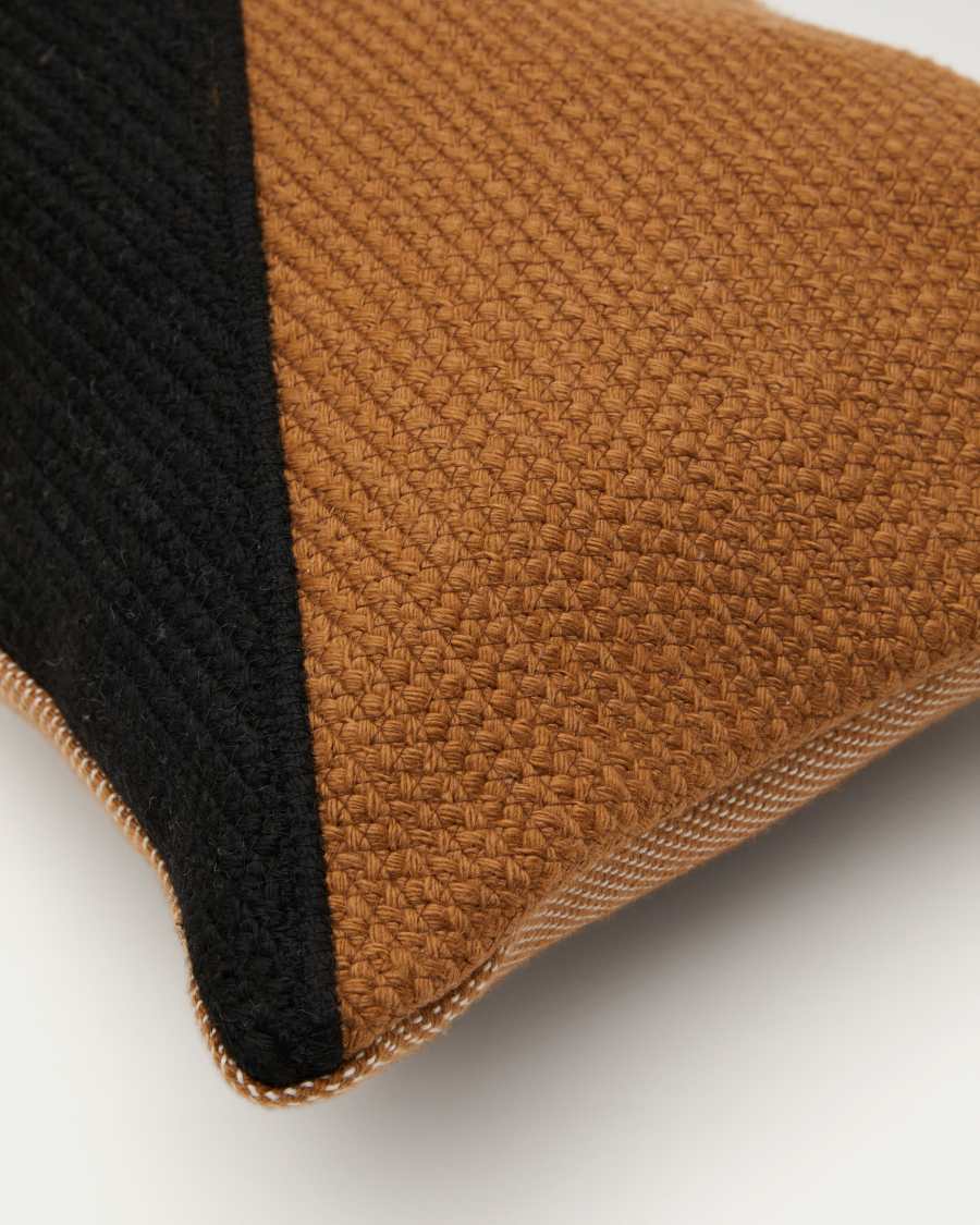 Fodera per cuscino Saigua 100% PET a righe diagonali nere e marroni 30 x 50 cm