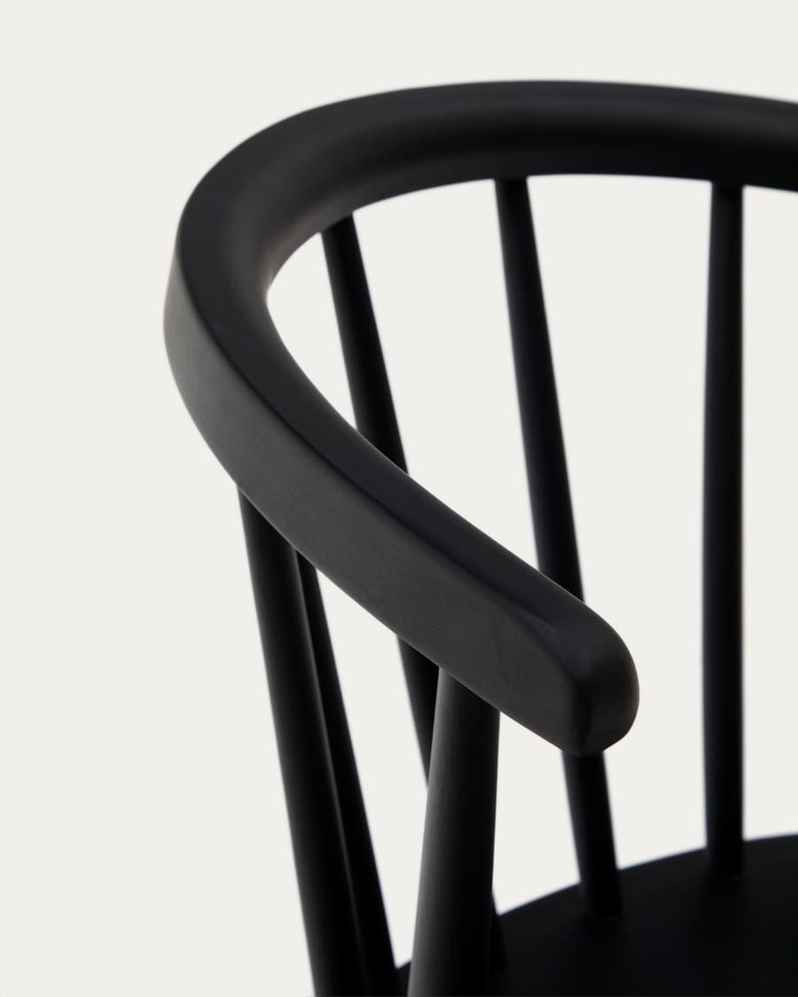 Trise MDF and solid rubber wood chair with black lacquer