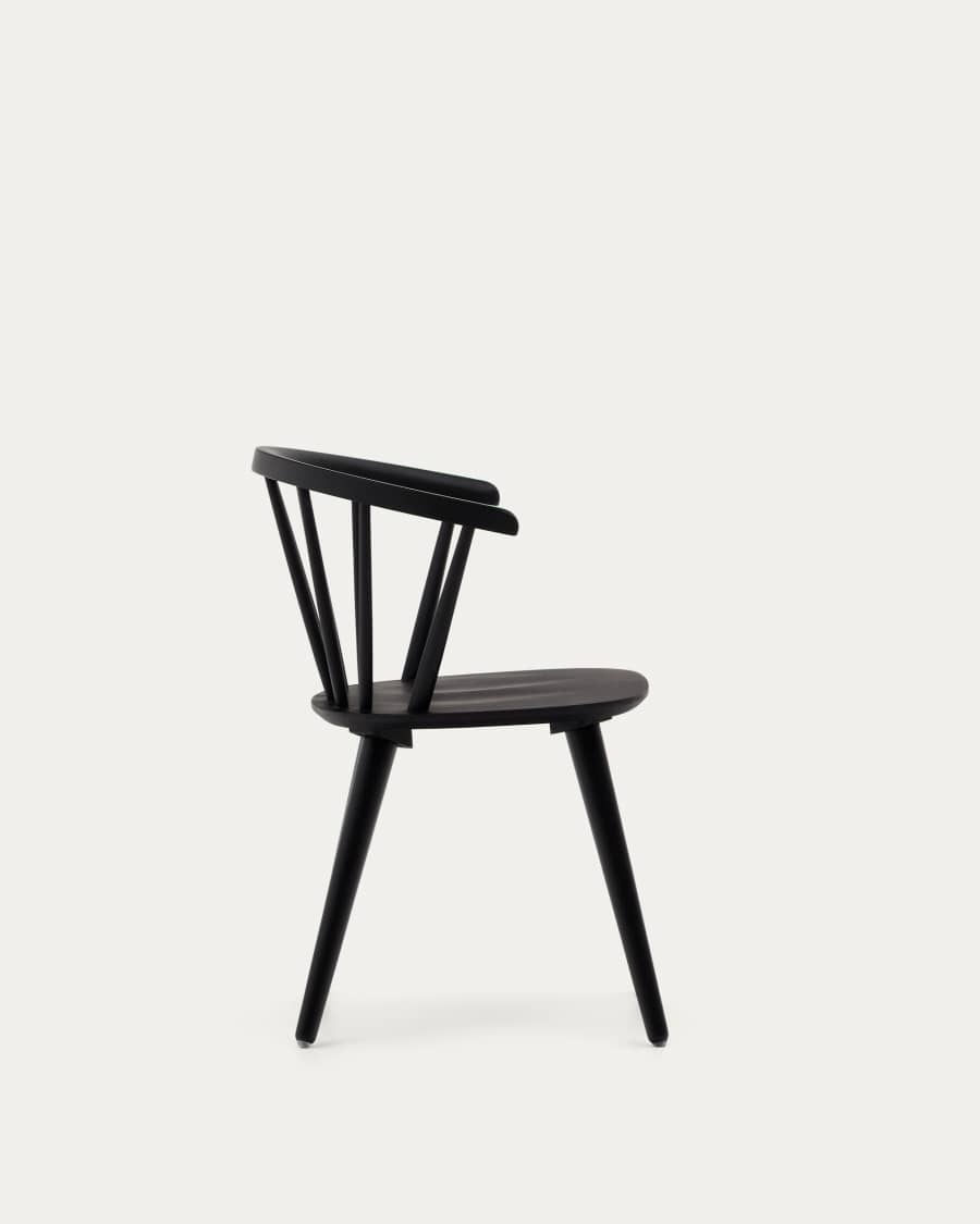 Trise MDF and solid rubber wood chair with black lacquer