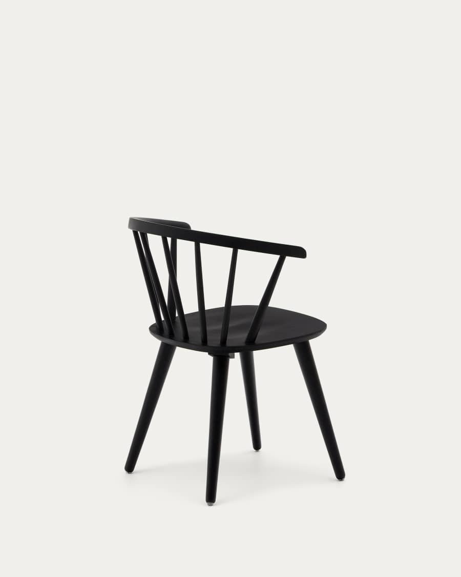 Trise MDF and solid rubber wood chair with black lacquer