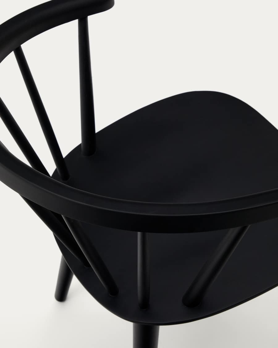 Trise MDF and solid rubber wood chair with black lacquer