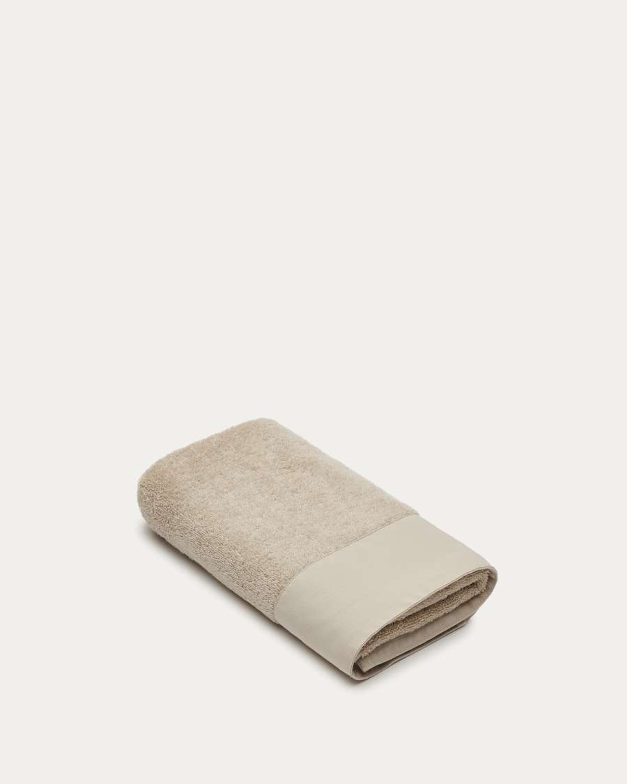 Petite serviette de bain Tkeshi 100 % coton beige 50 x 90 cm