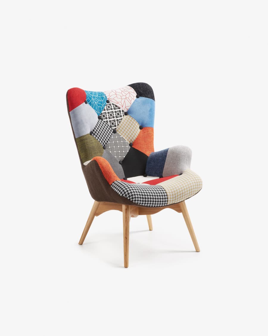 Fauteuil Kody patchwork multicoleur