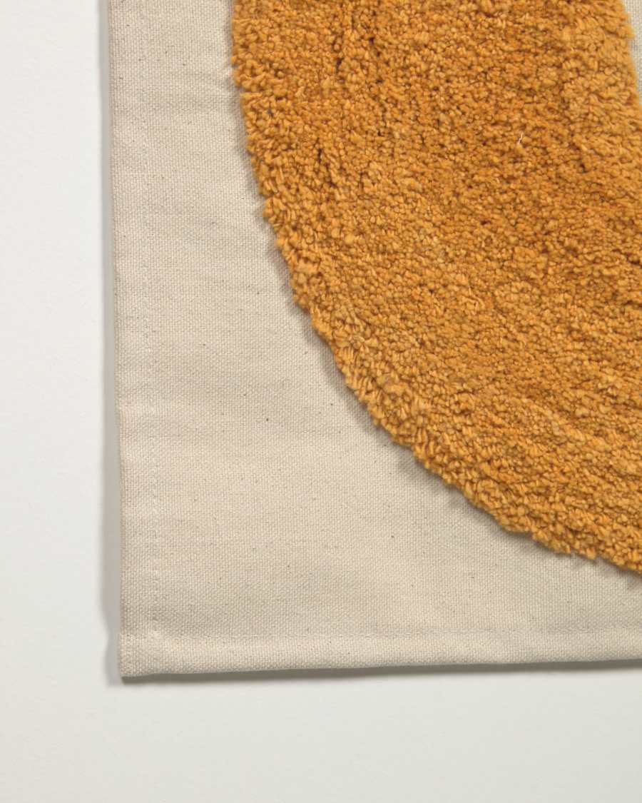 Hoshi 100% cotton wall tapestry with mustard moon and brown star 40 x 40 cm
