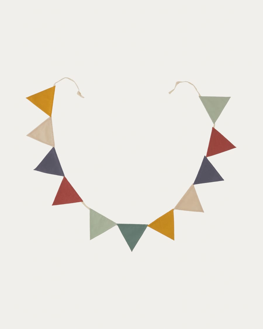 Ghirlanda con bandierine Celia 100% cotone organico (GOTS) multicolore