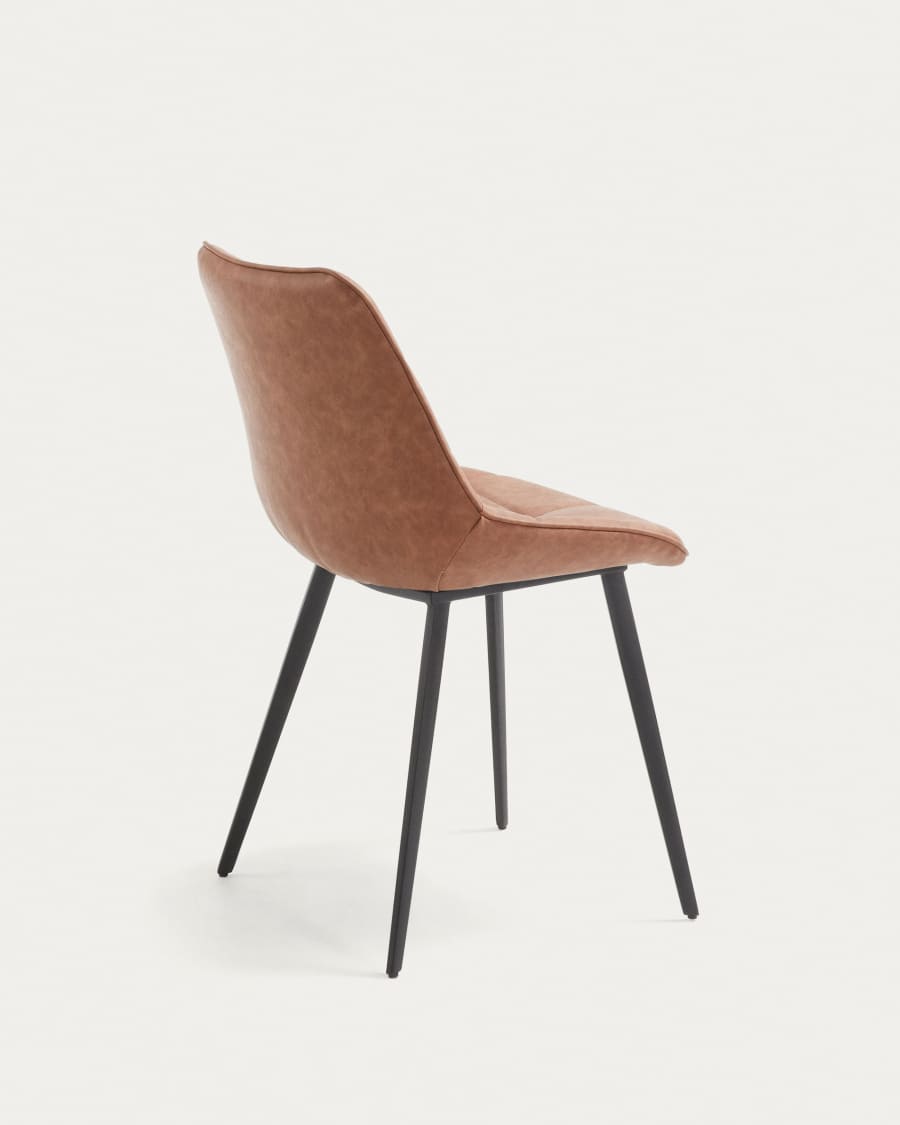 Brown synthetic leather Adam chair