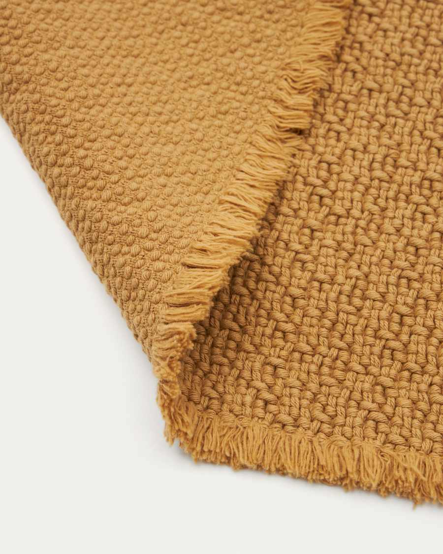 Minet 100% cotton bath mat in mustard, 50 x 70 cm