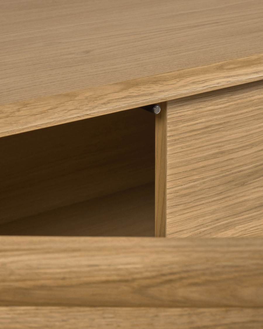 Lenon oak wood and veneer sideboard with 3 doors & 3 drawers, 200 x 86 cm FSC MIX Credit