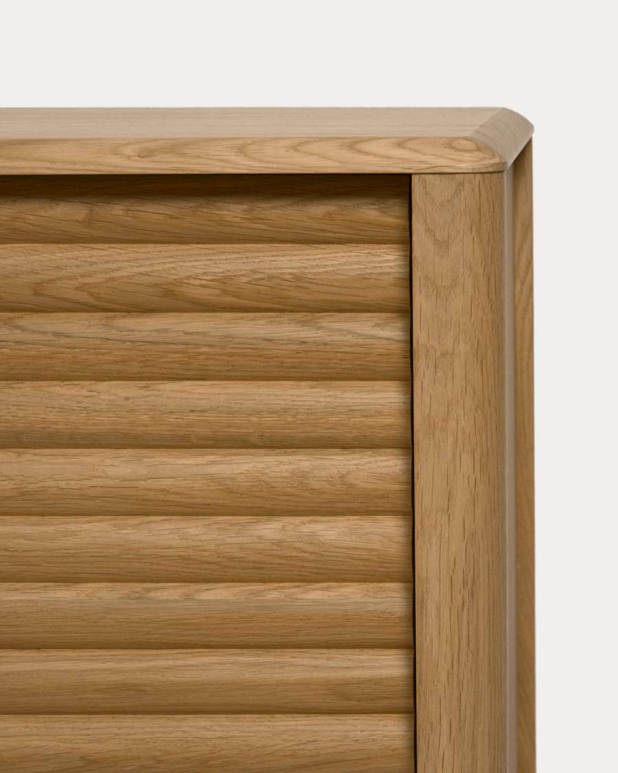 Lenon oak wood and veneer sideboard with 3 doors & 3 drawers, 200 x 86 cm FSC MIX Credit