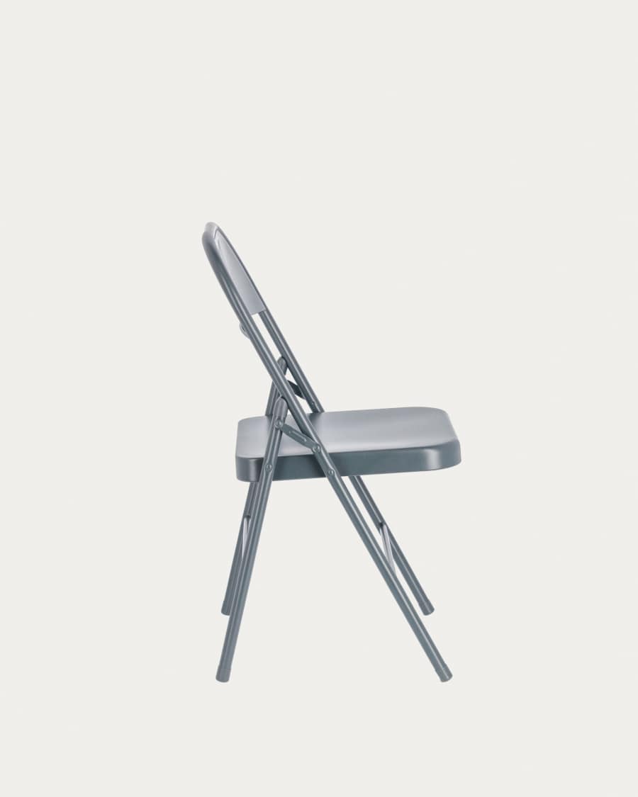 Chaise pliante Aidana en métal gris foncé