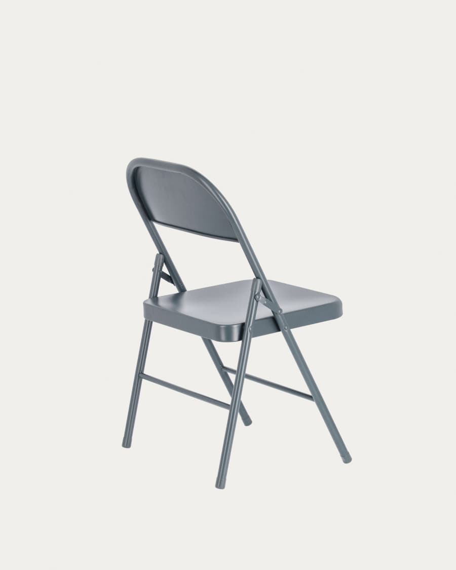 Chaise pliante Aidana en métal gris foncé