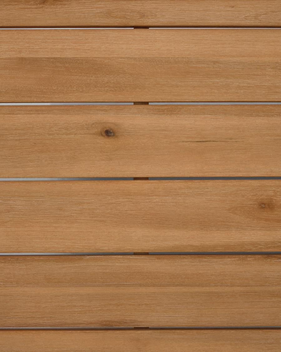 Flaviina 5 seater solid acacia wood corner sofa set with table