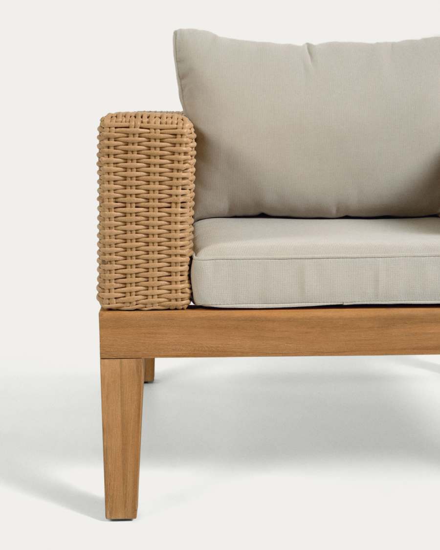Giana armchair in solid acacia wood and rattan FSC 100%