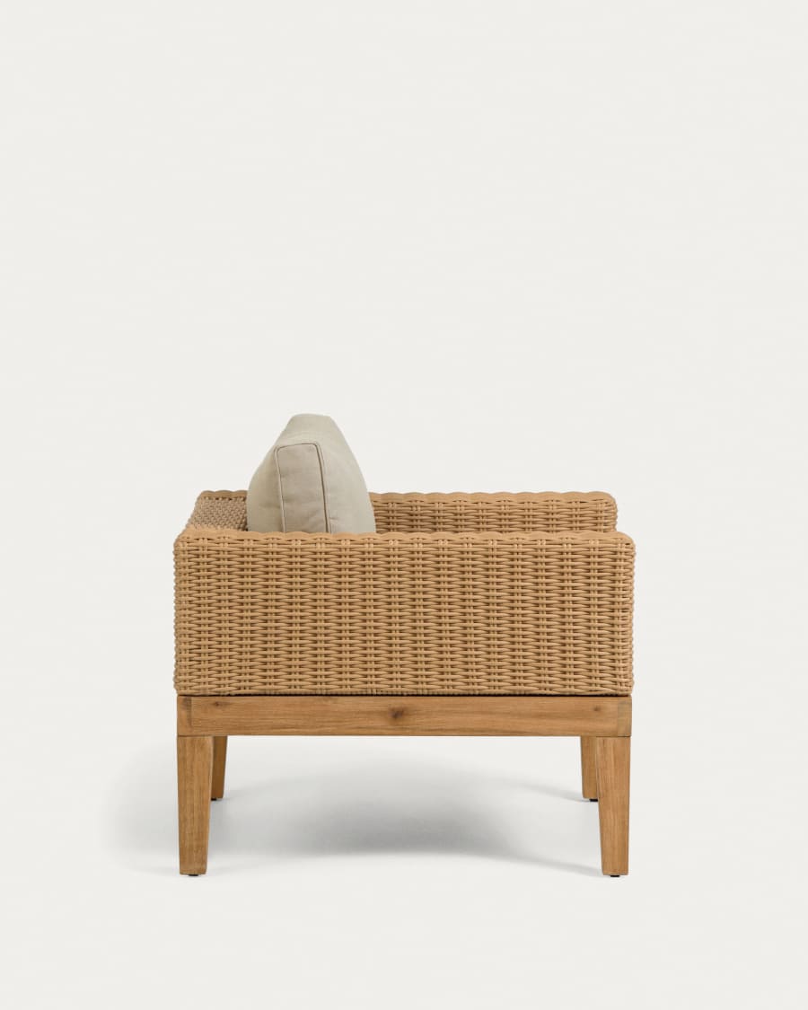 Giana armchair in solid acacia wood and rattan FSC 100%