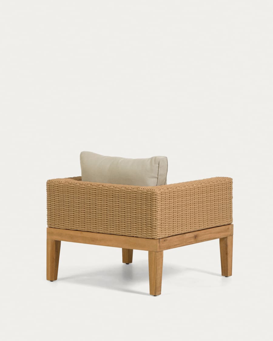Giana armchair in solid acacia wood and rattan FSC 100%