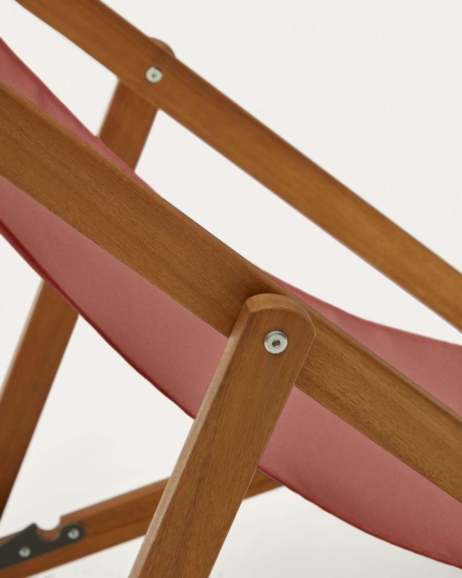 Sedia a sdraio pieghevole da esterno Adredna terracotta, legno massello di acacia FSC 100%