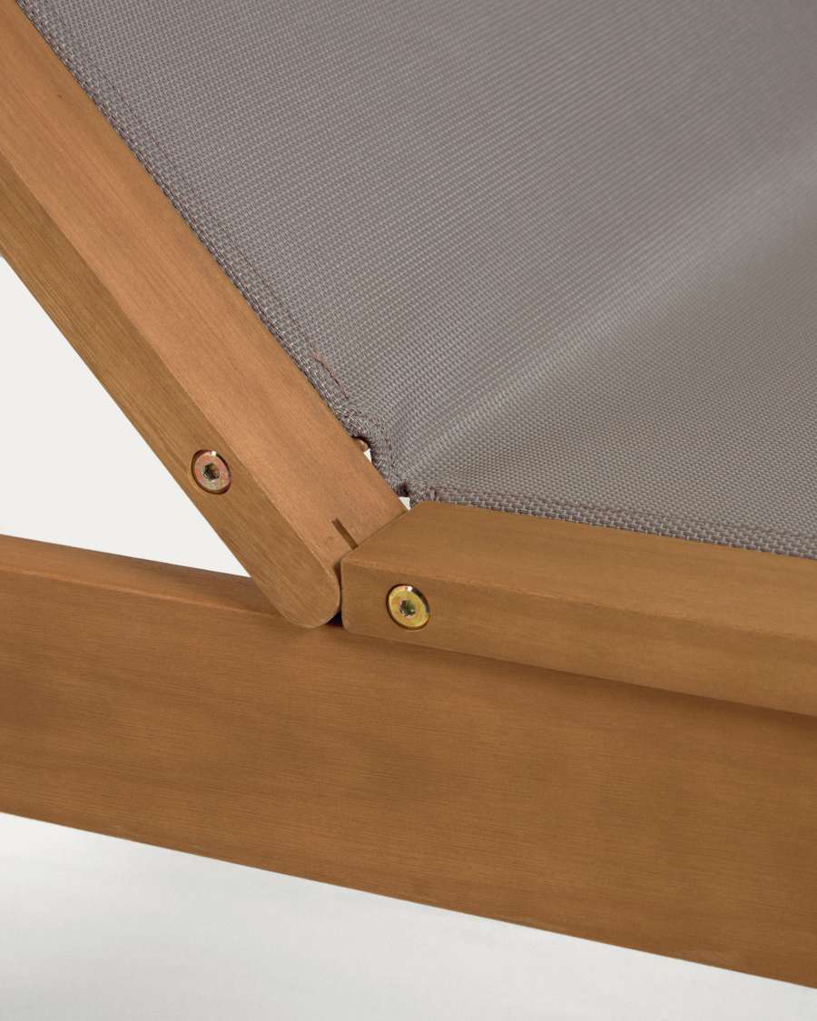 Caterin verstellbare Sonnenliege aus massivem Eukalyptusholz in grau, FSC 100%