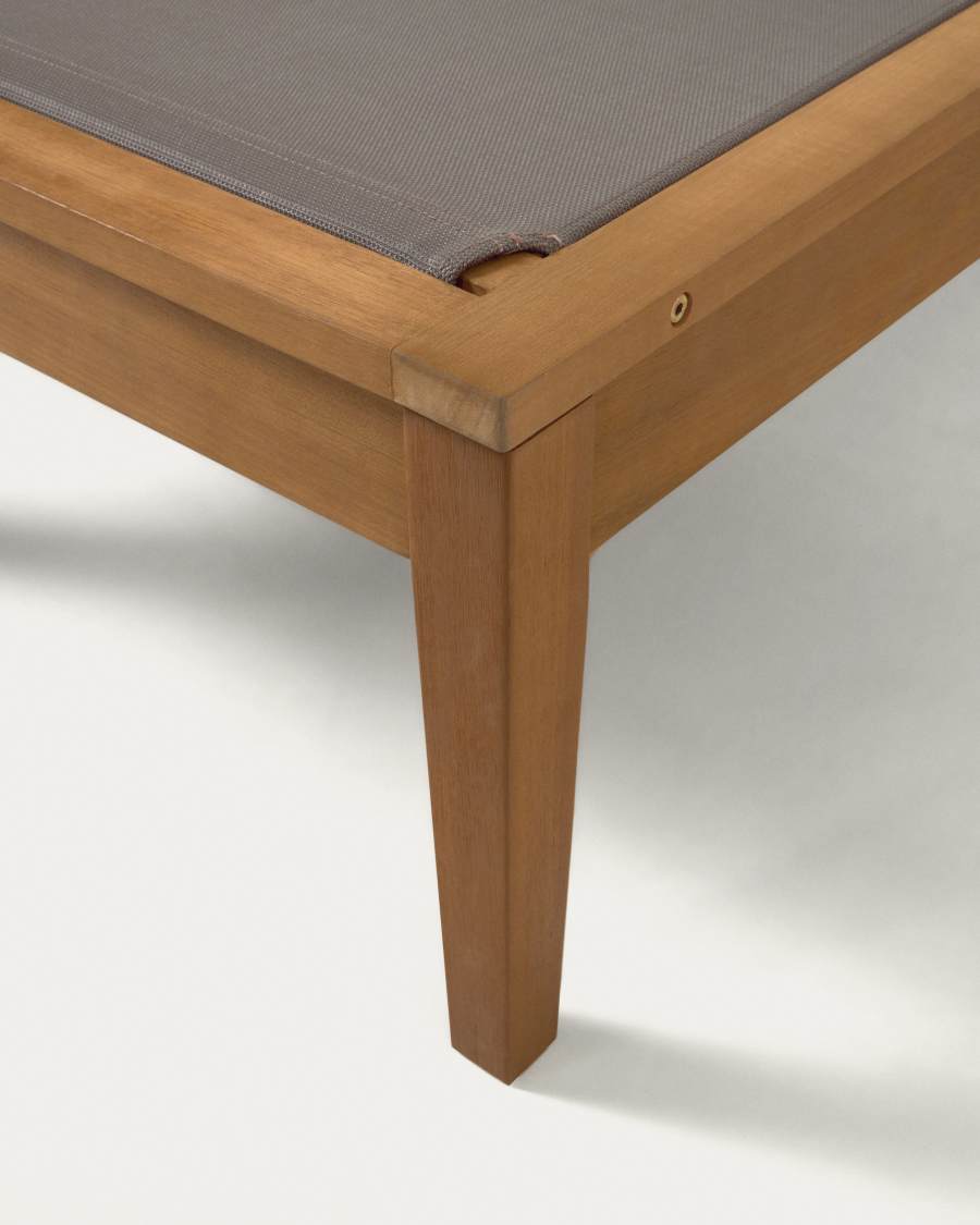 Caterin verstellbare Sonnenliege aus massivem Eukalyptusholz in grau, FSC 100%