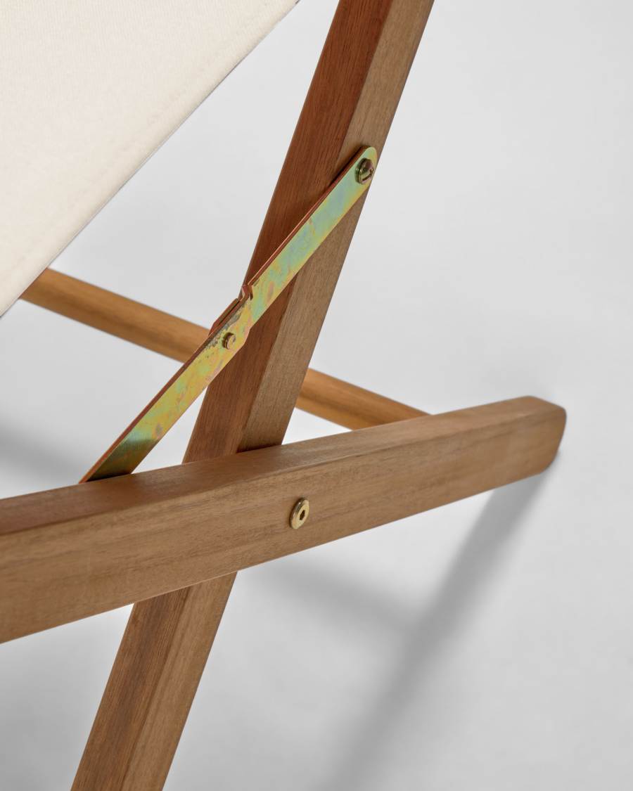 Dalisa klapstoel in beige en massief acaciahout FSC 100%