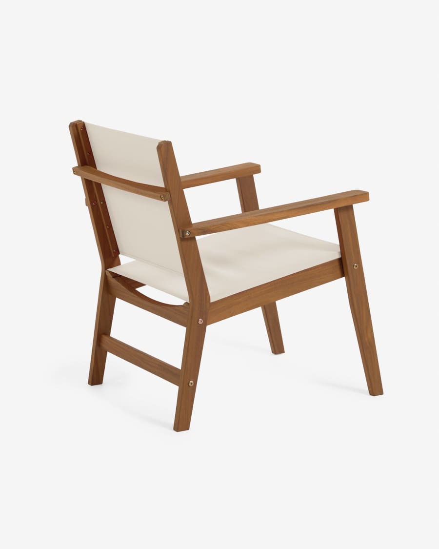 Fauteuil de jardin Hilda beige en bois d'acacia FSC 100 %