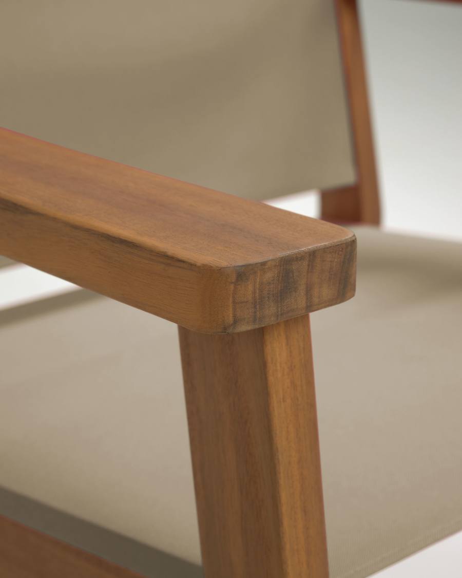 Fauteuil de jardin Hilda vert en bois d'acacia FSC 100%