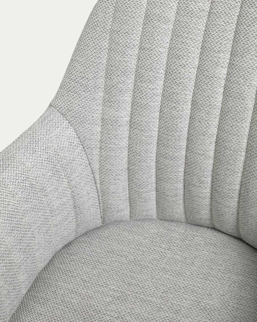 Madina light grey office chair and legs made of steel in matt black