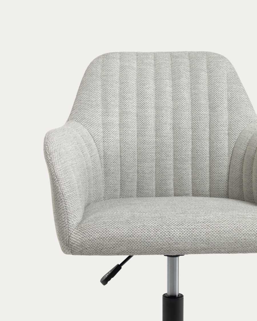 Madina light grey office chair and legs made of steel in matt black