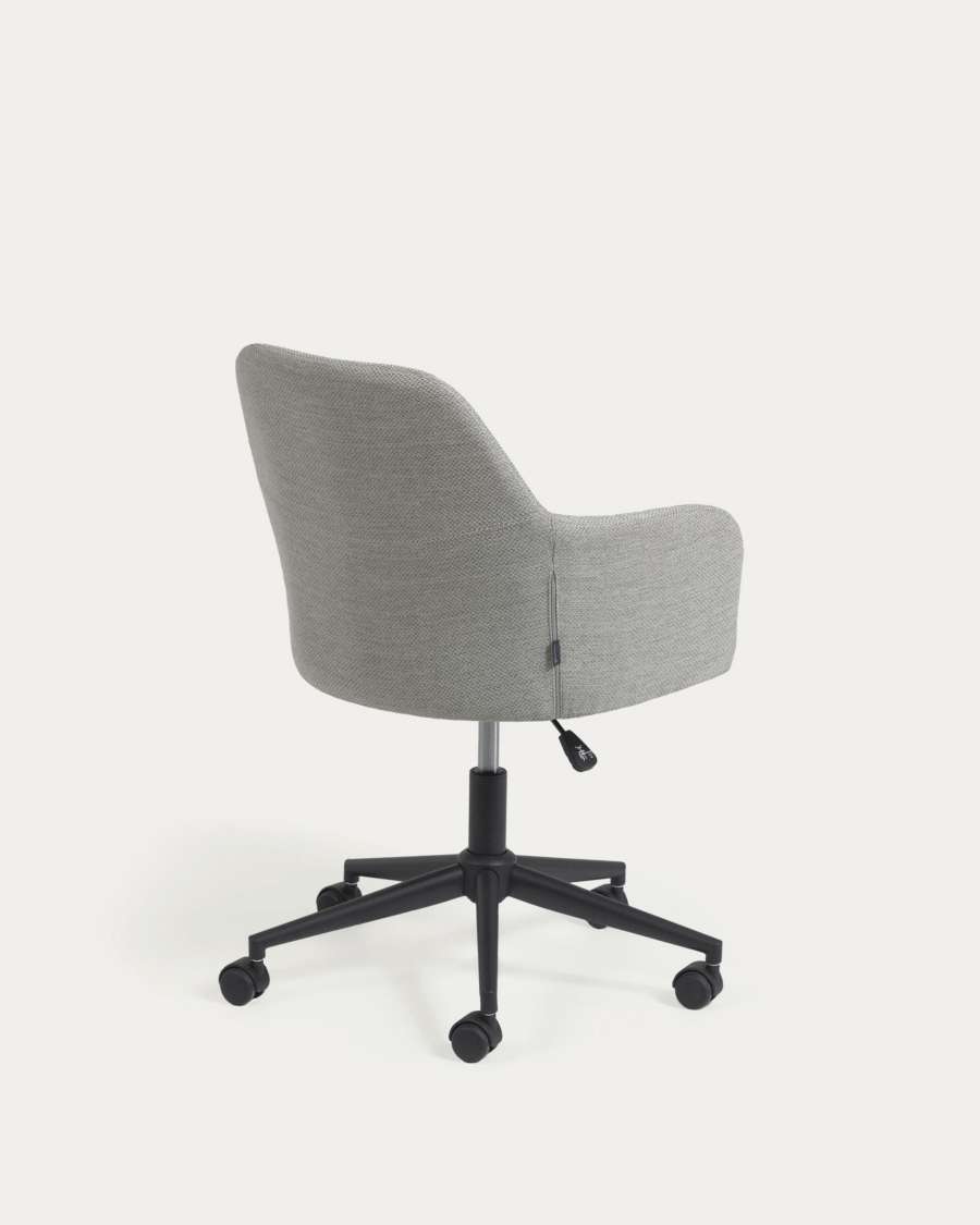 Madina light grey office chair and legs made of steel in matt black