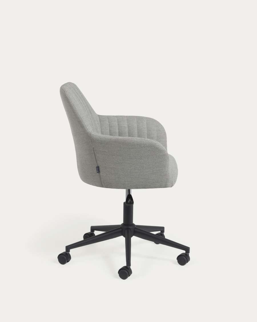 Madina light grey office chair and legs made of steel in matt black