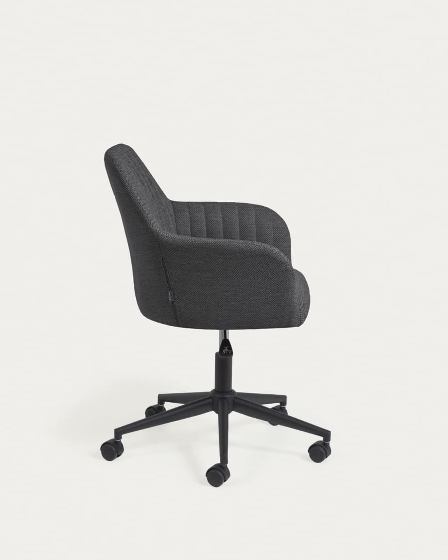 Madina dark grey office chair and legs made of steel in matt black