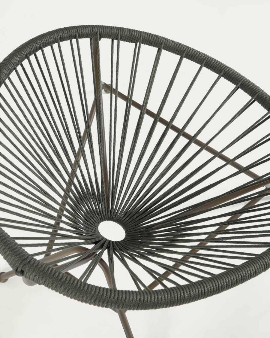 Fauteuil Samantha en corde verte et acier galvanisé