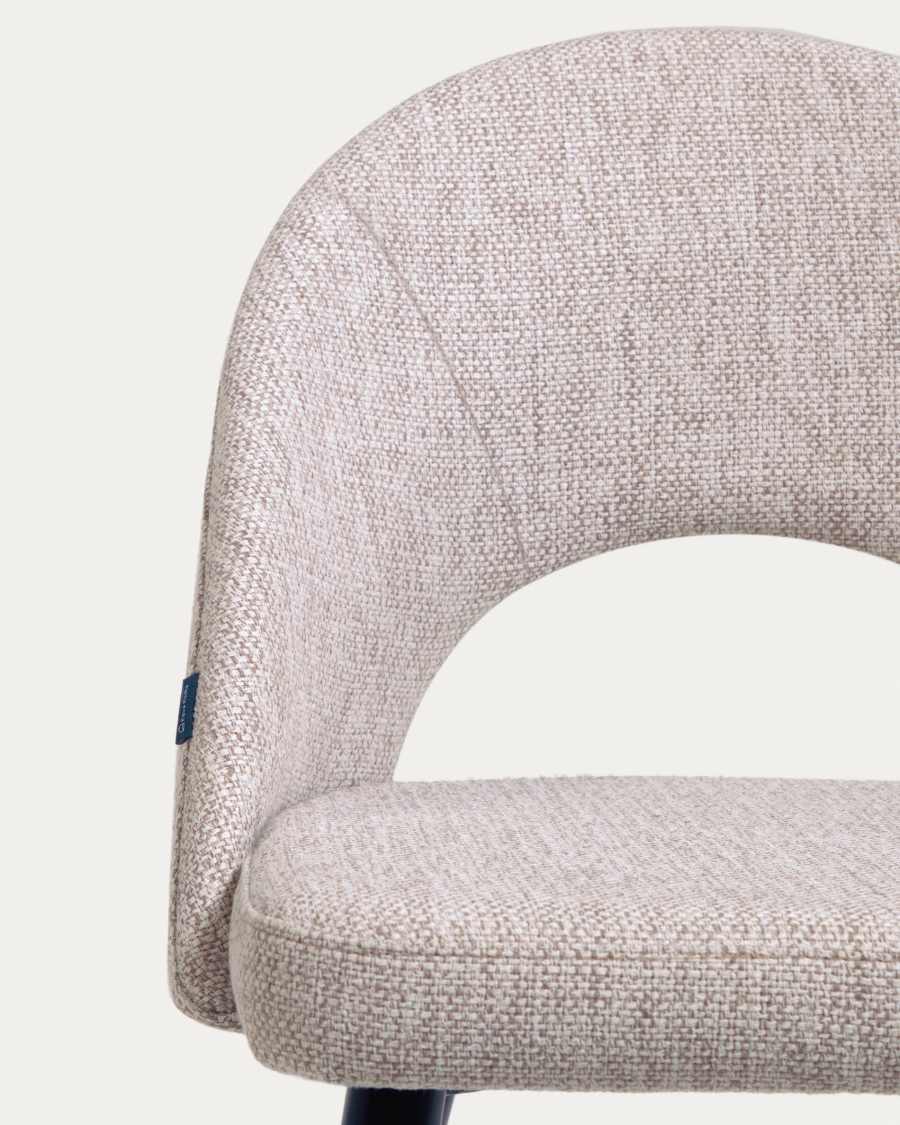 Beige Mael chair with steel legs with black finish FSC 100%