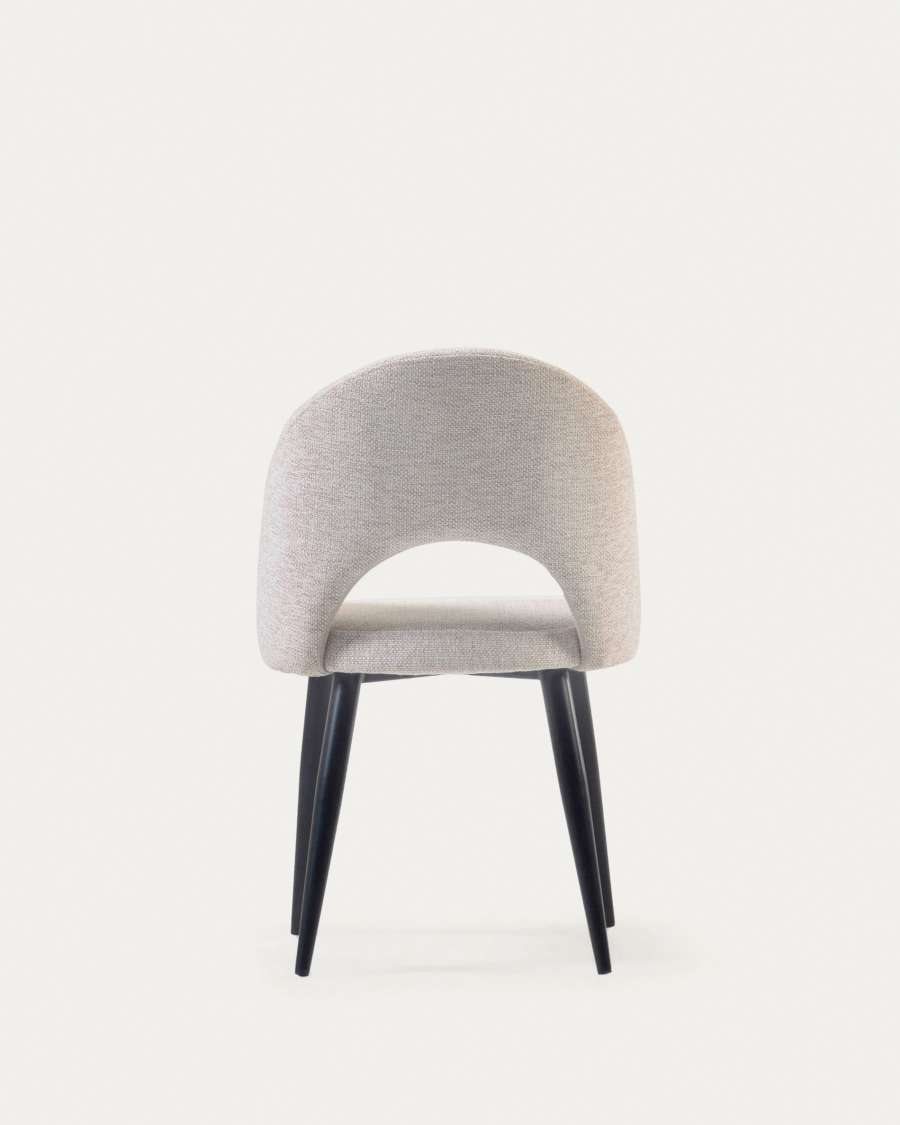 Beige Mael chair with steel legs with black finish FSC 100%