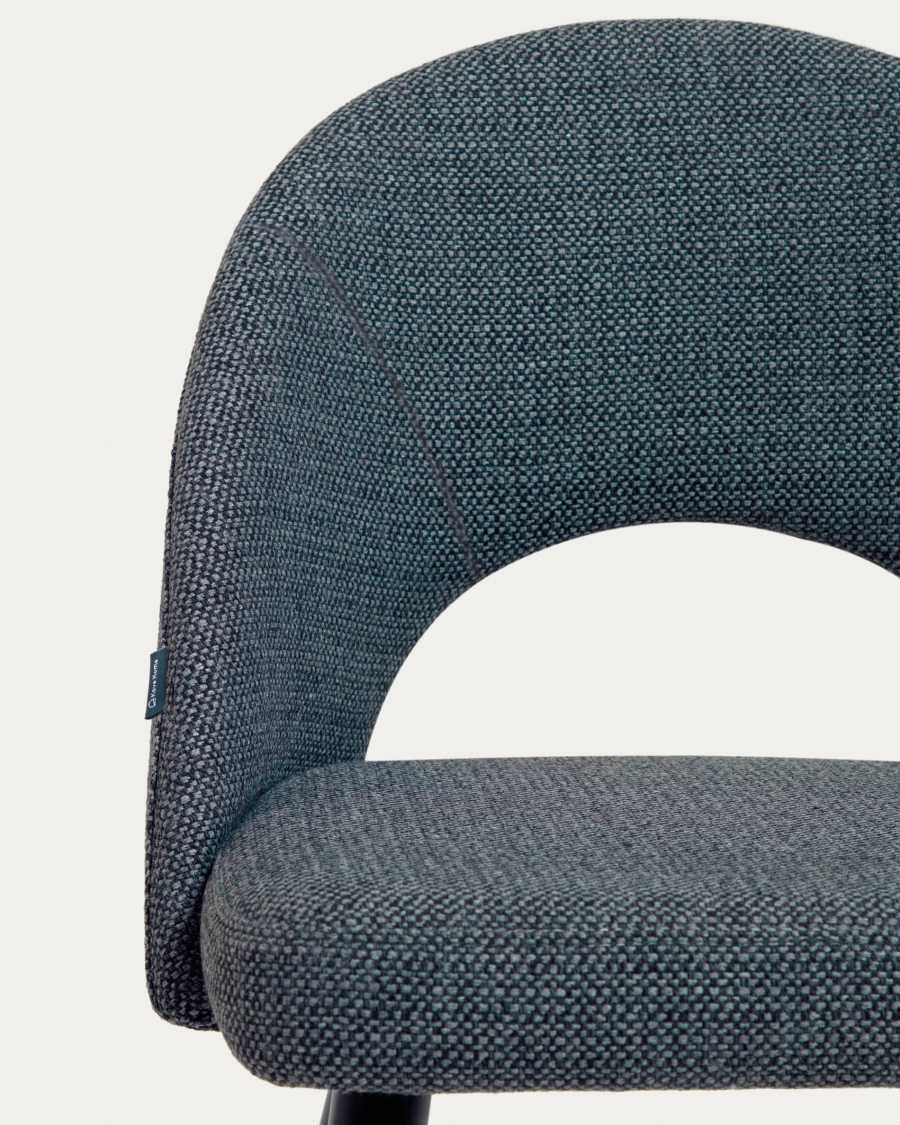 Dark grey Mael chair with steel legs with black finish FSC 100%