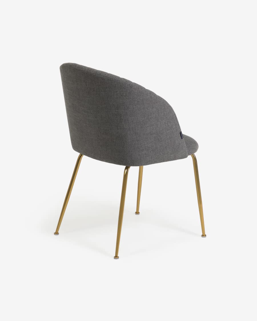 Lumina chair in dark grey and steel gold finish