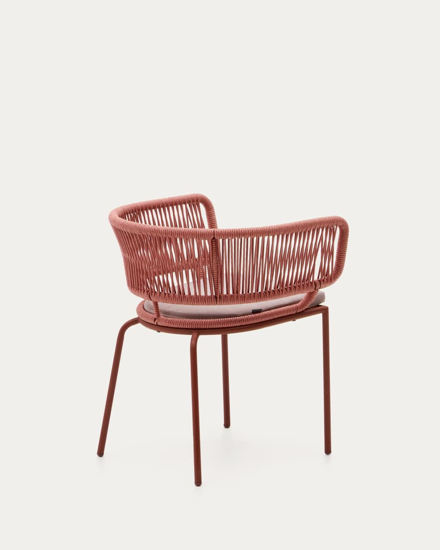 Cadira Nadin de corda terracota i potes d'acer galvanitzat