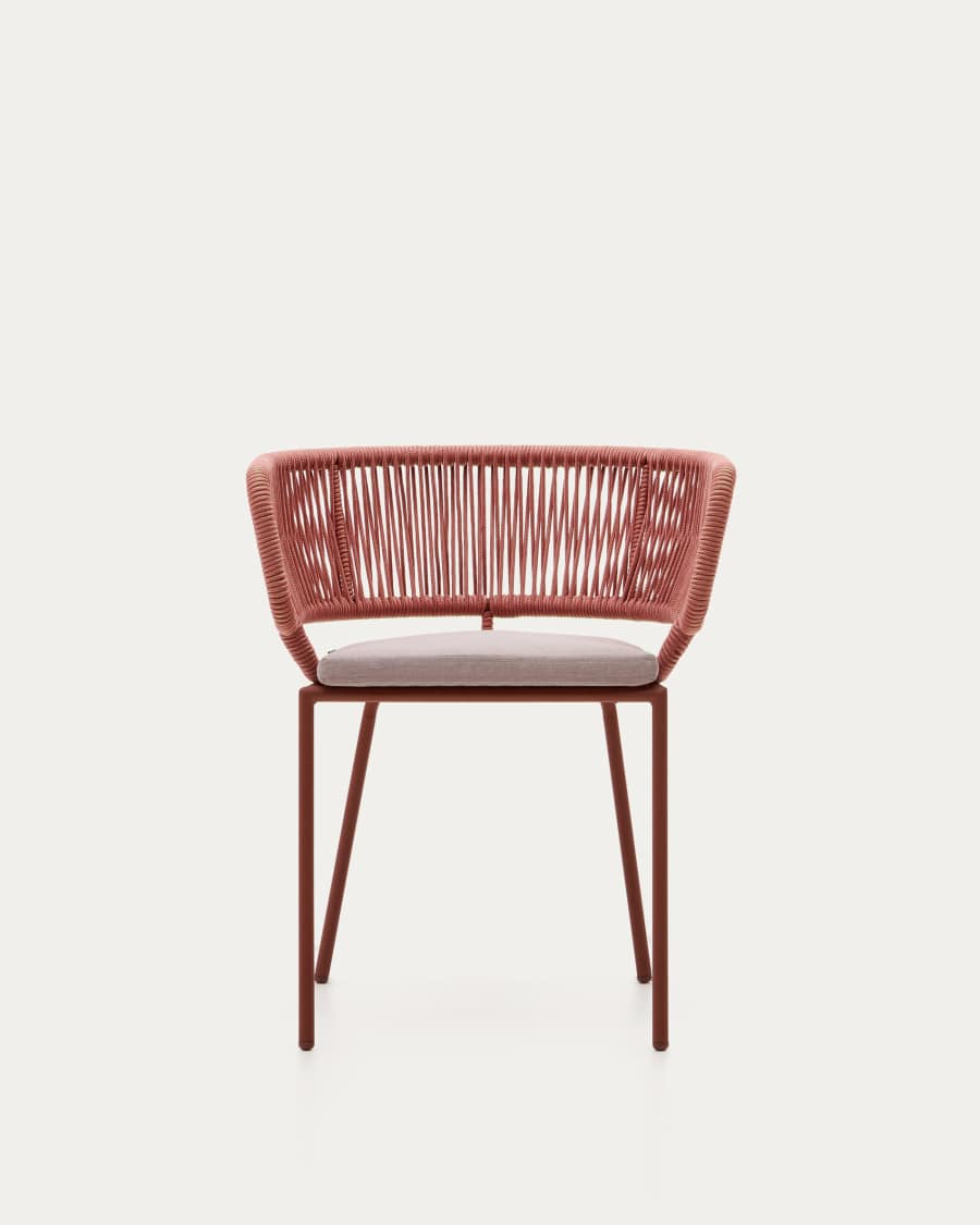 Cadira Nadin de corda terracota i potes d'acer galvanitzat