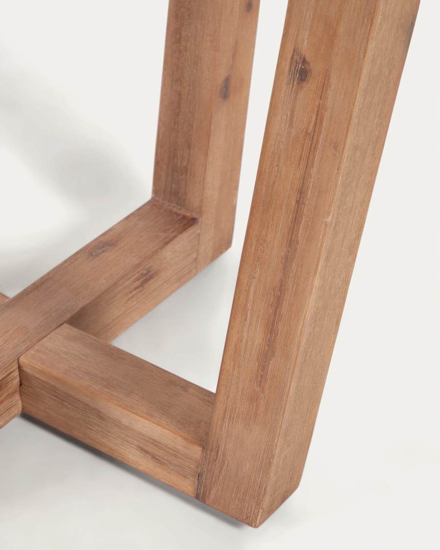 Table ronde Shanelle en terrazzo blanc et bois d'acacia Ø 120 cm