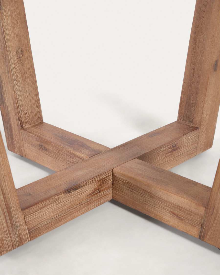 Table ronde Shanelle en terrazzo blanc et bois d'acacia Ø 120 cm