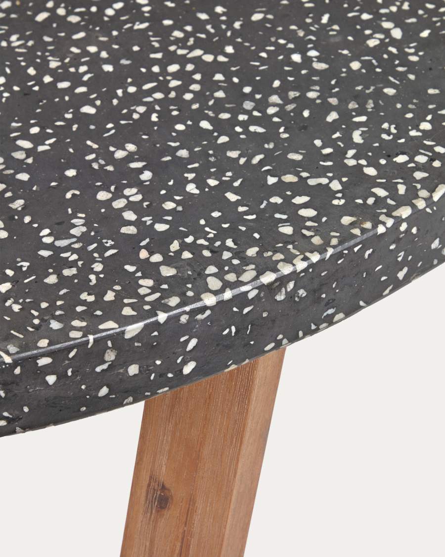Shanelle round table for two in black terrazzo Ø 120 cm