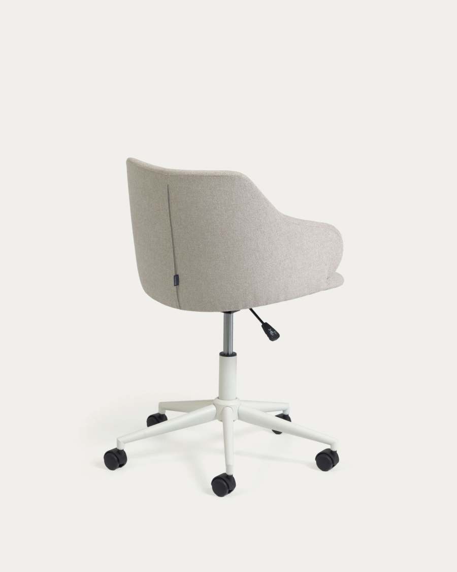 Einara light grey office chair and legs made of steel in matt white