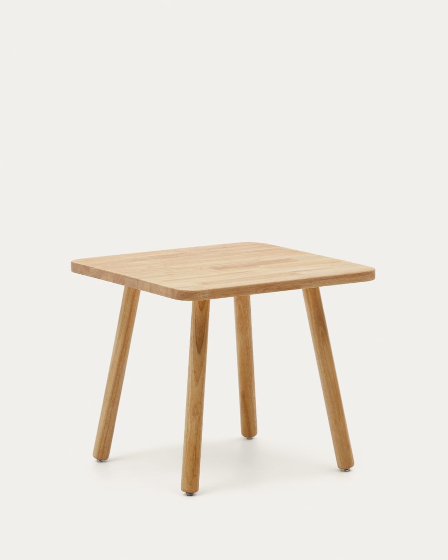 Table enfant carrée Dilcia bois d'hévéa 55 x 55cm
