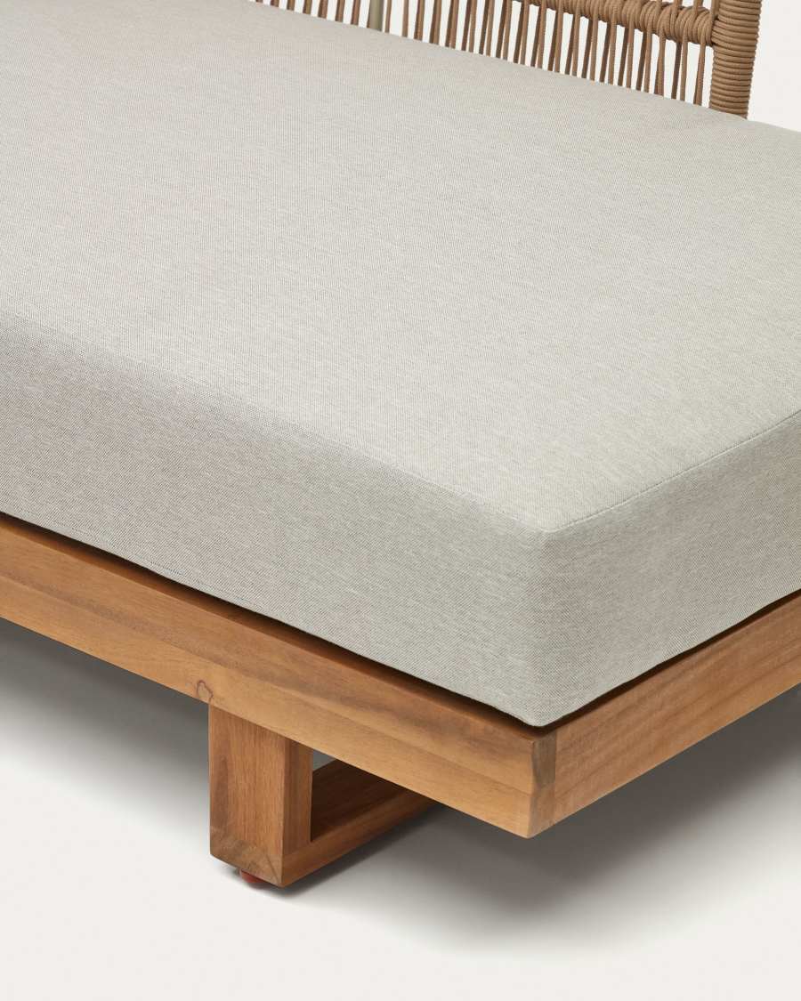 Set Raco divano ad angolo 5 posti e tavolino in legno massello di acacia