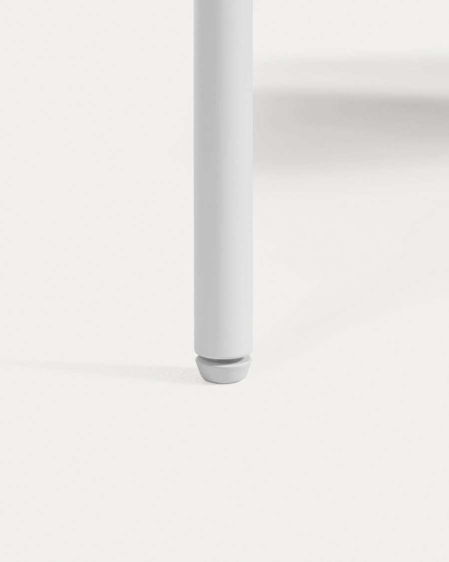 Marielle 3 door 1 drawer sideboard in ash veneer w/ white lacquer & metal, 207 x 69 cm